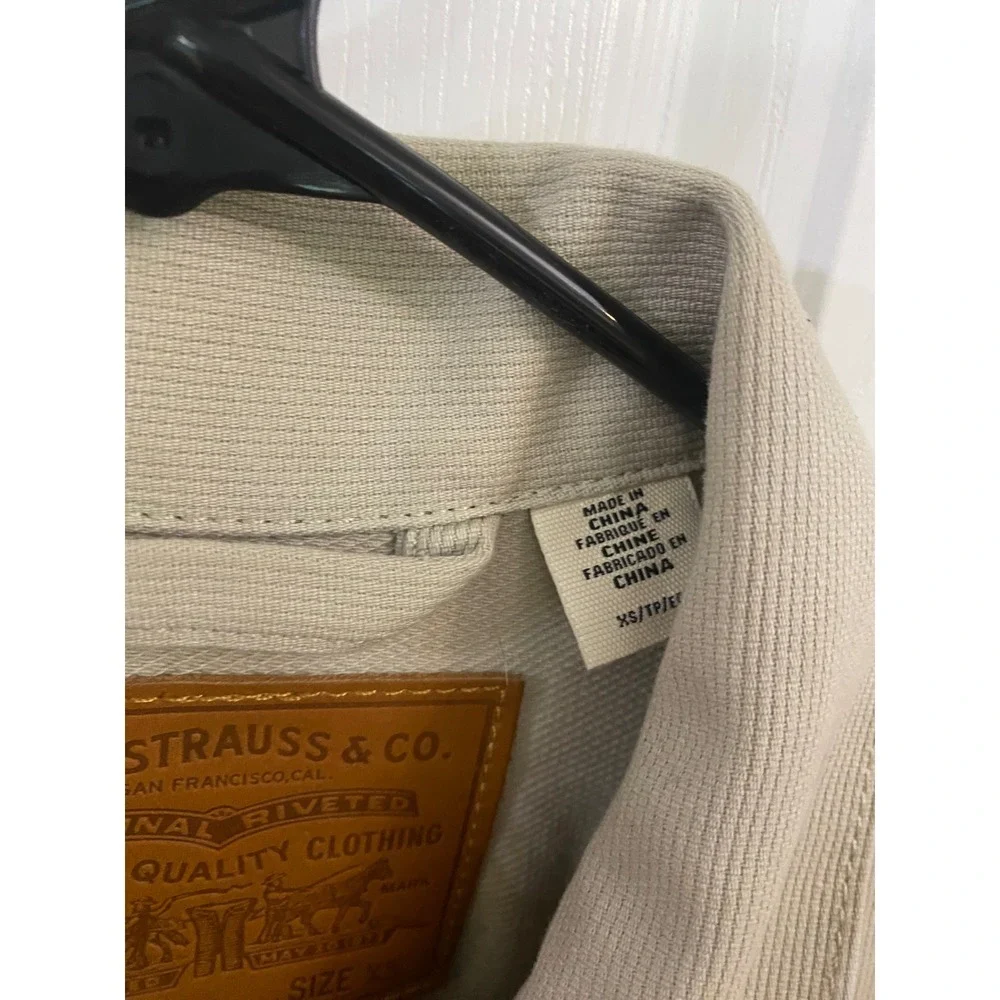 Levis Trucker Jacket Mens XS Beige Bedford Cord Type 1 Cinch Back Pleated Sand - Picture 4 of 11